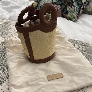 Adriana Castro Brown and Cream Bucket Bag